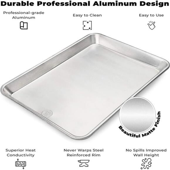 Ultra Cuisine Quarter Sheet Pan with Wire Rack Set - Includes Premium Aluminum - Picture 1 of 7